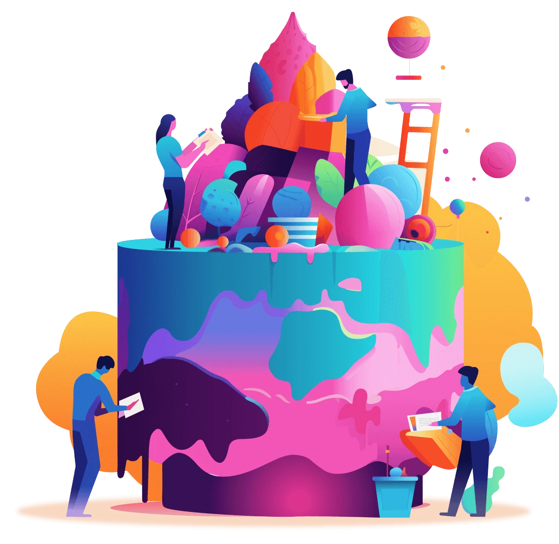 Kake hero image showing team collaboration - mobile version